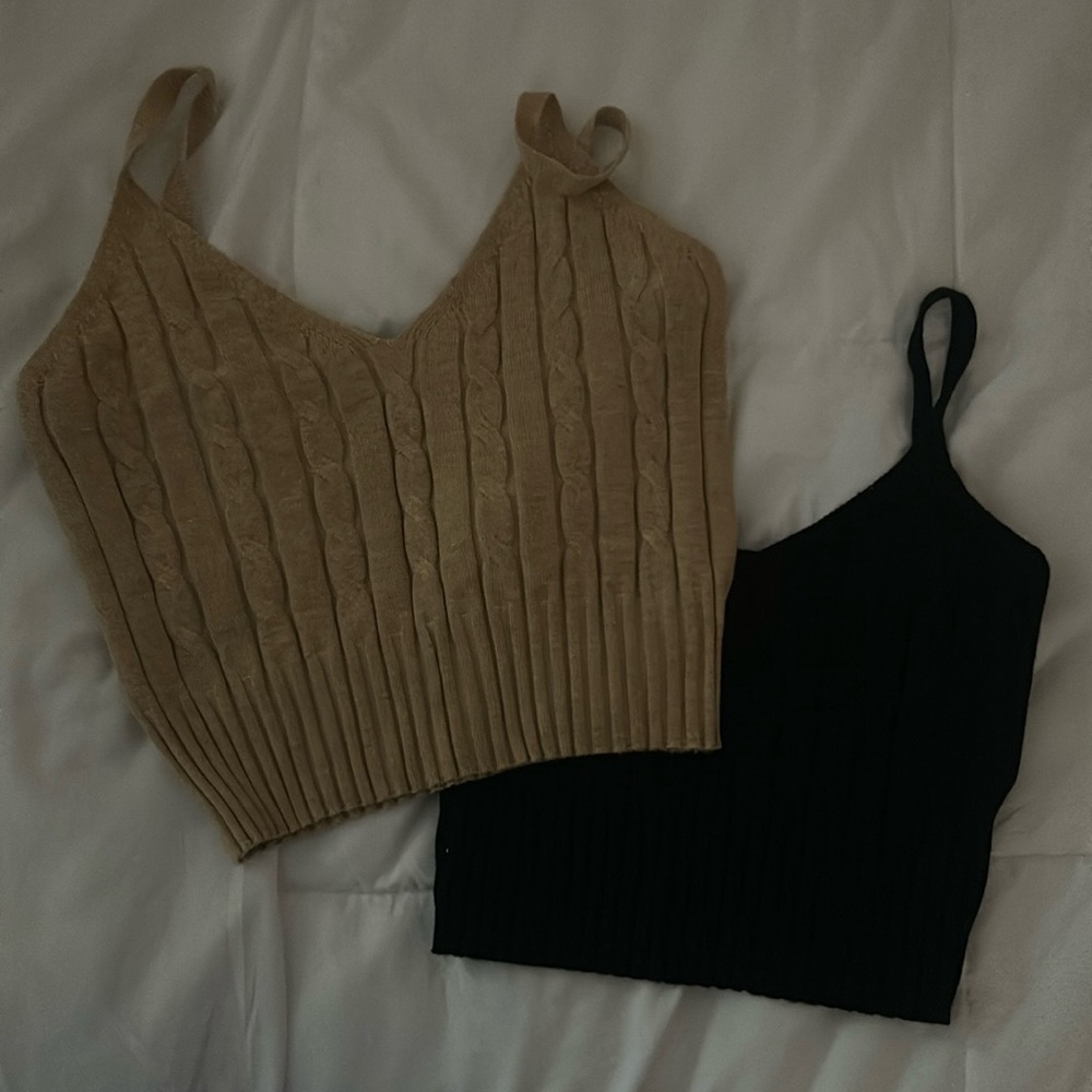 Brown & Black knitted tops